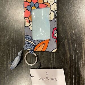 Vera Bradley Floral coin pouch with id slot- Gray and Orange